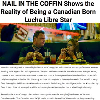 NAIL IN THE COFFIN Shows the Reality of Being a Canadian Born Lucha Libre Star